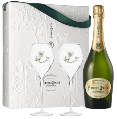 Perrier-Jouet Grand Brut Champagne & Flutes