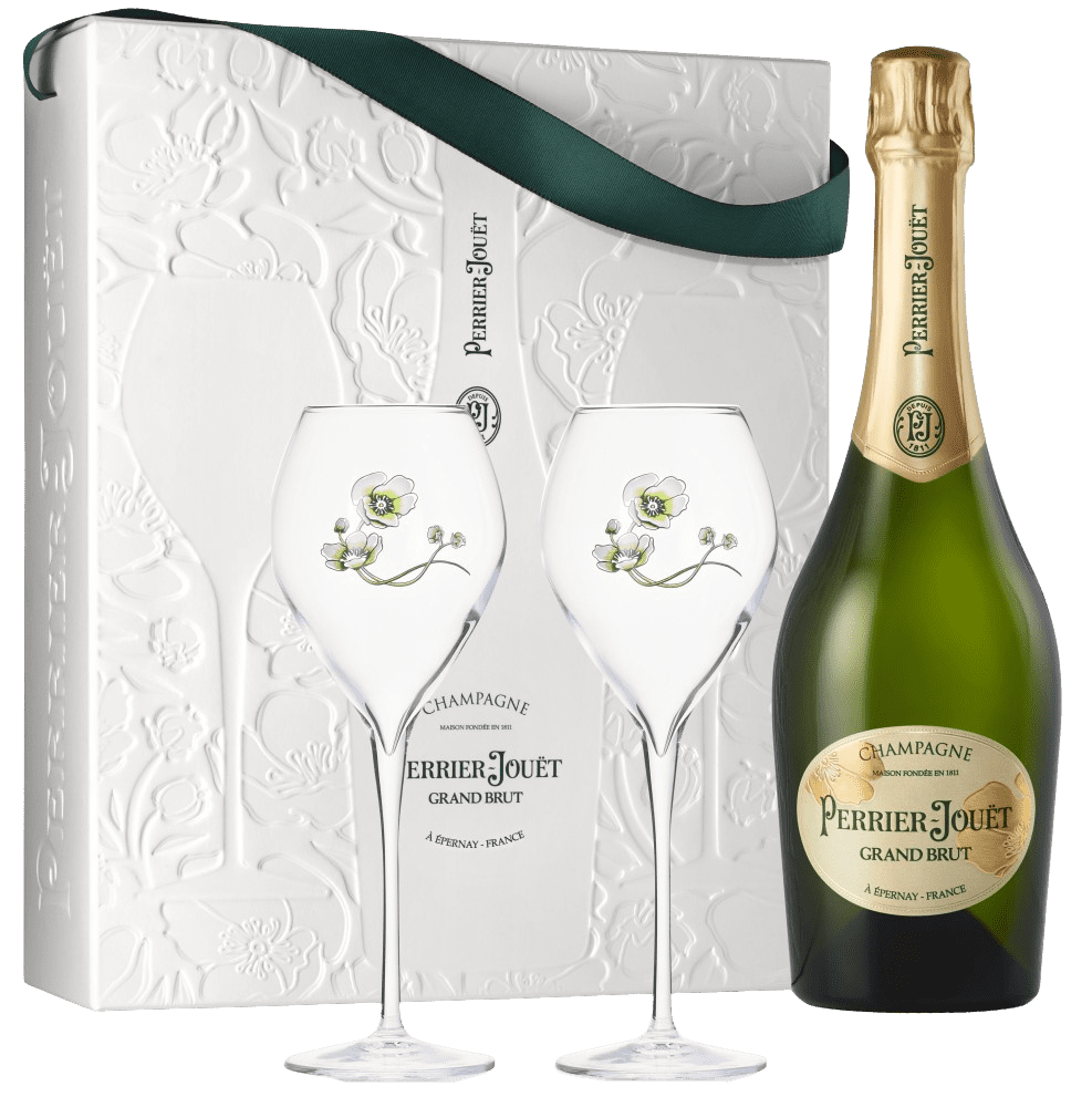 Perrier-Jouet Grand Brut Champagne & Flutes