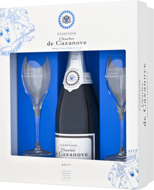 Charles de Cazanove Champagne Brut & Flutes - Image 2