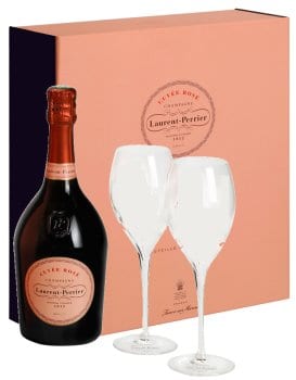 Laurent Perrier Cuvee Rose Champagne & Flutes