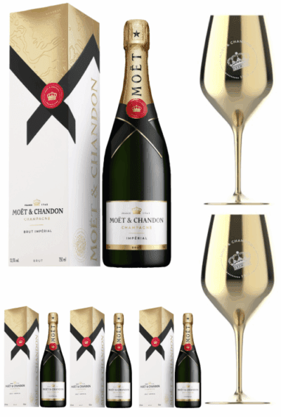 Moet & Chandon Golden Bundle (4 bottles + 2 Golden Goblets)