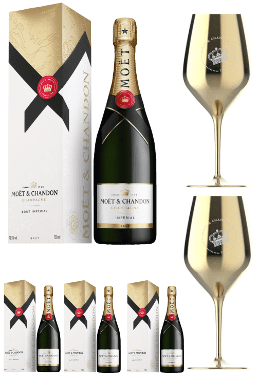 Moet & Chandon Golden Bundle (4 bottles + 2 Golden Goblets)