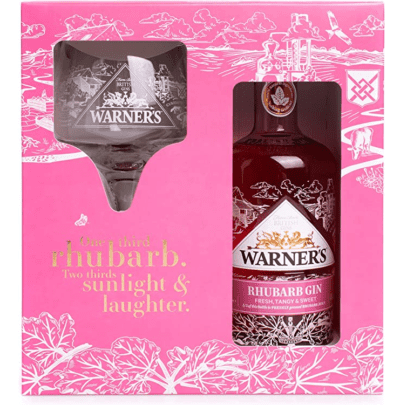 Warners Rhubarb Gin Copa Glass Giftpack