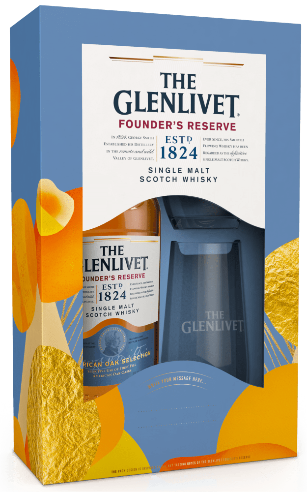 The Glenlivet Founder's Reserve Single Malt Whisky (Two Glass Gift Set)