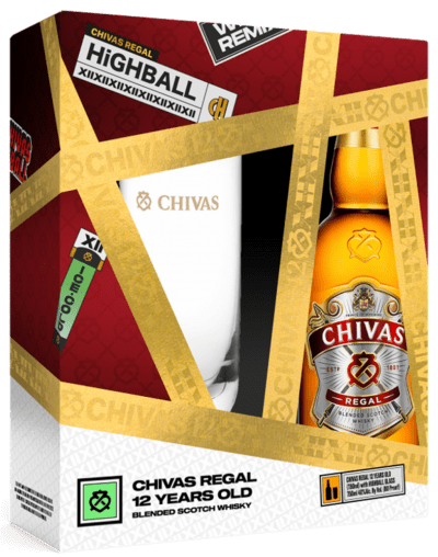 Chivas Regal 12yo Scotch Whisky (Highball Glass Gift Set)