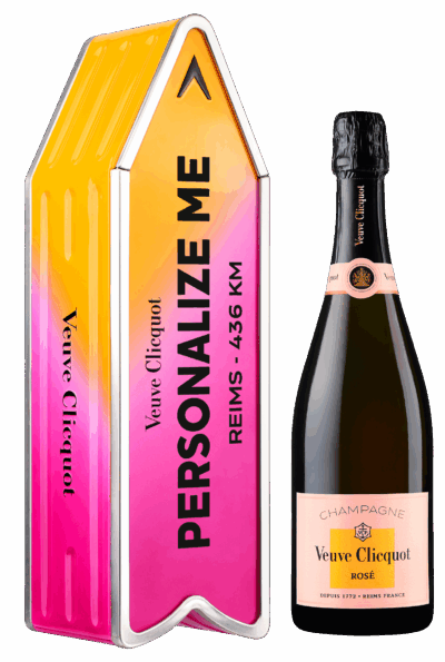Veuve Clicquot Personalised Rose Arrow