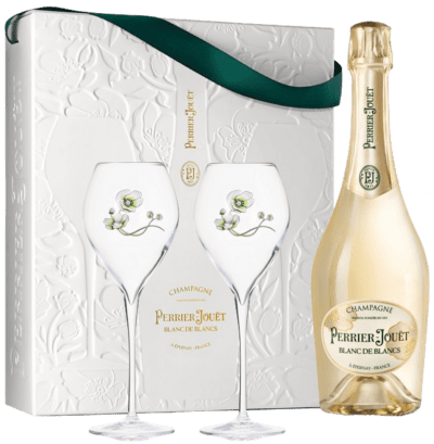 Perrier-Jouet Blanc de Blancs Champagne & Flutes