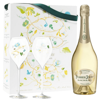 Perrier-Jouet Blanc de Blancs Champagne & Flutes
