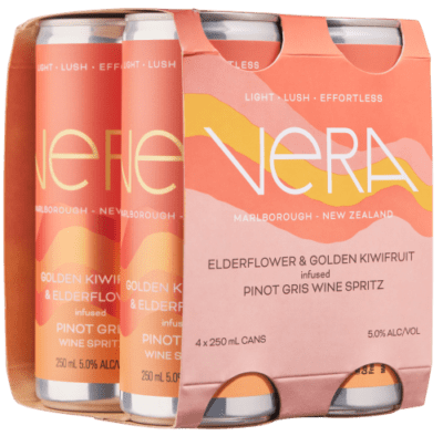 Vera Spritz Elderflower & Golden Kiwifruit infused Pinot Gris (4 pack 250ml can)