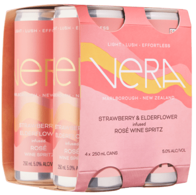 Vera Spritz Strawberry & Elderflower infused Rose (4 pack 250ml can)